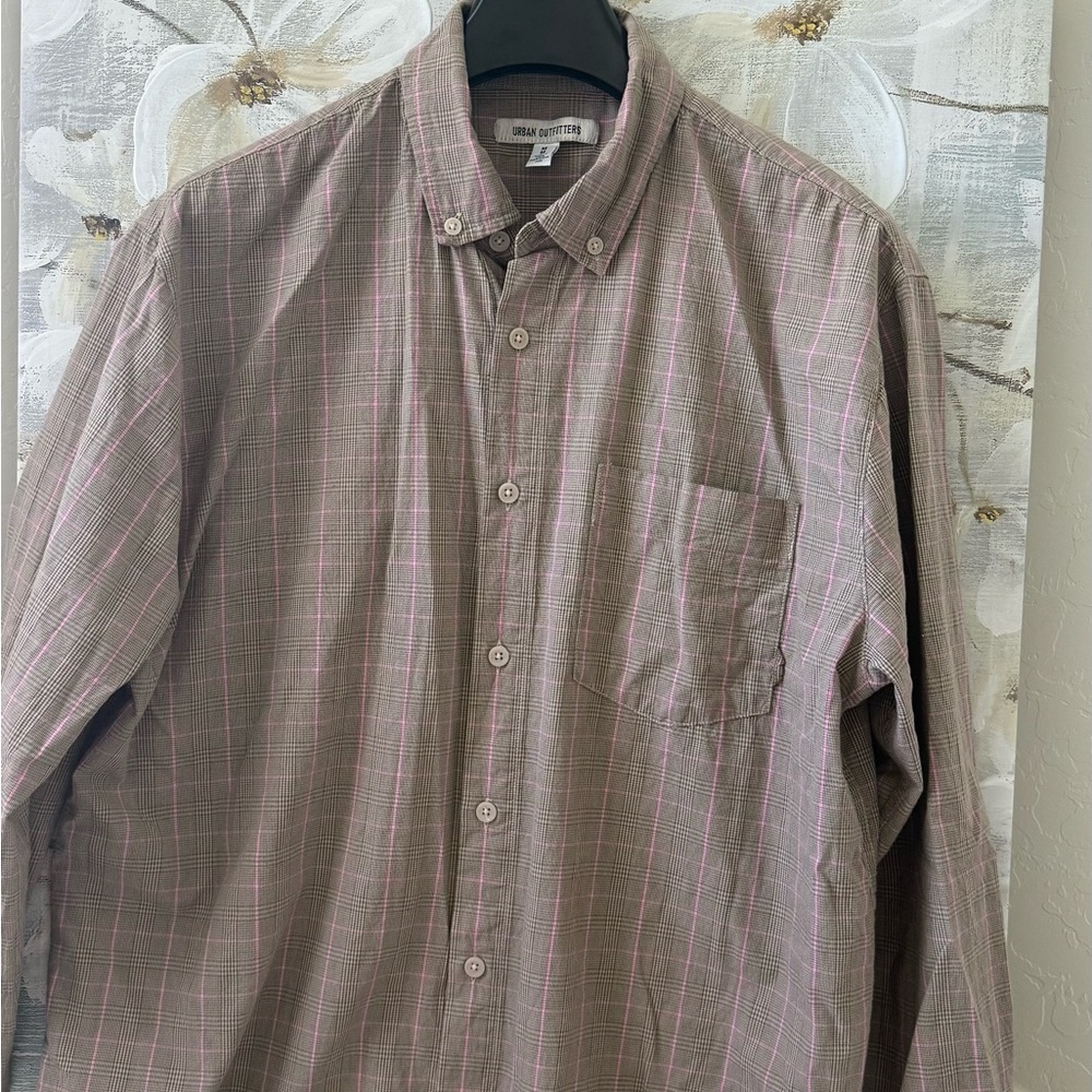 Urban Outfitters Brown and Pink Plaid Shirt